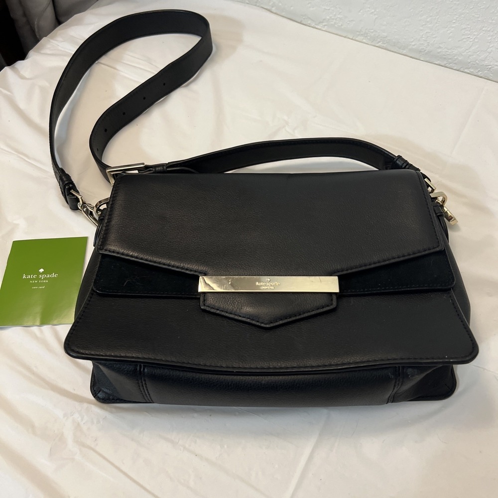 Kate Spade New York Carmel Court Kaela Handbag Purse Black‎ Crossbody Pebbled